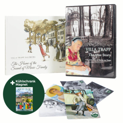 Villa Trapp DVD, Kühlschrankmagnet, Postkarten und Villa Trapp Buch